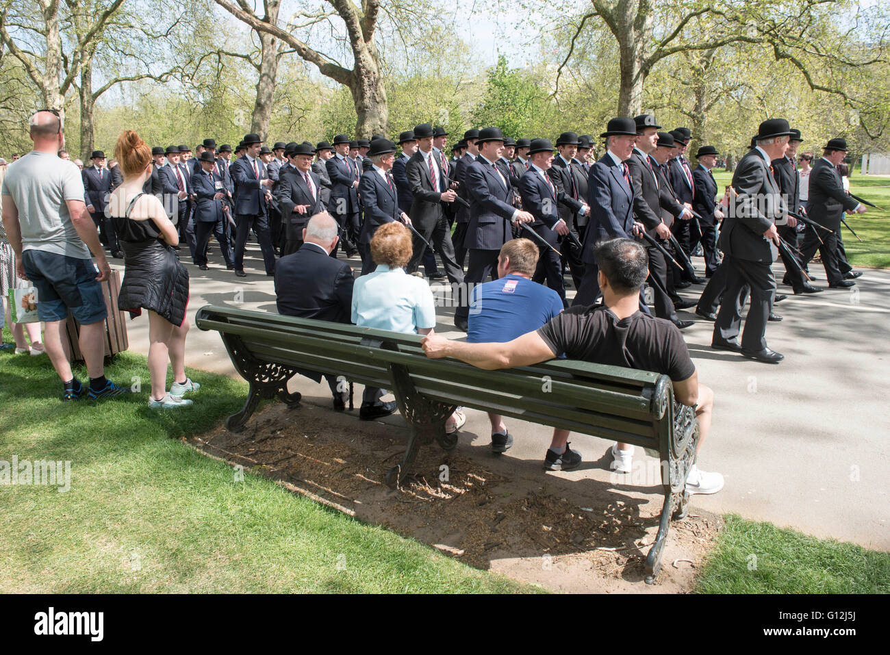 .Hyde park. Pic mostra la parata annuale della cavalleria combinato di vecchi compagni consistente di servire e ex Foto Stock