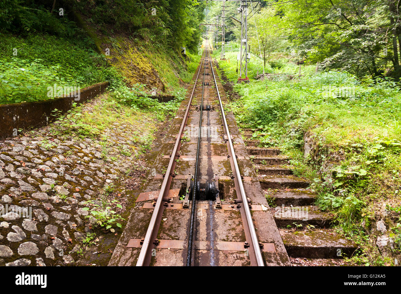 Un modo funivia ferrovie, Koya San, Giappone Foto Stock