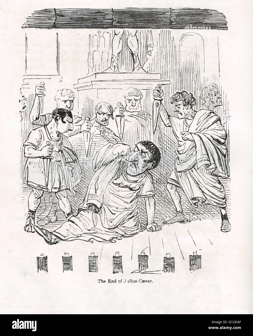 La morte di Giulio Cesare da John Leech Foto Stock