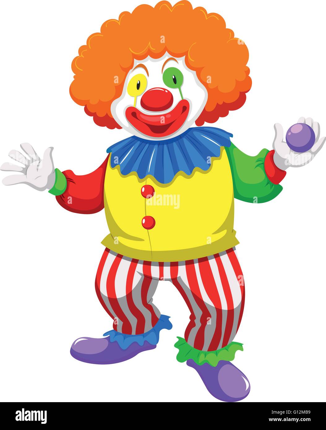 Clown tenendo una palla illustrazione Illustrazione Vettoriale