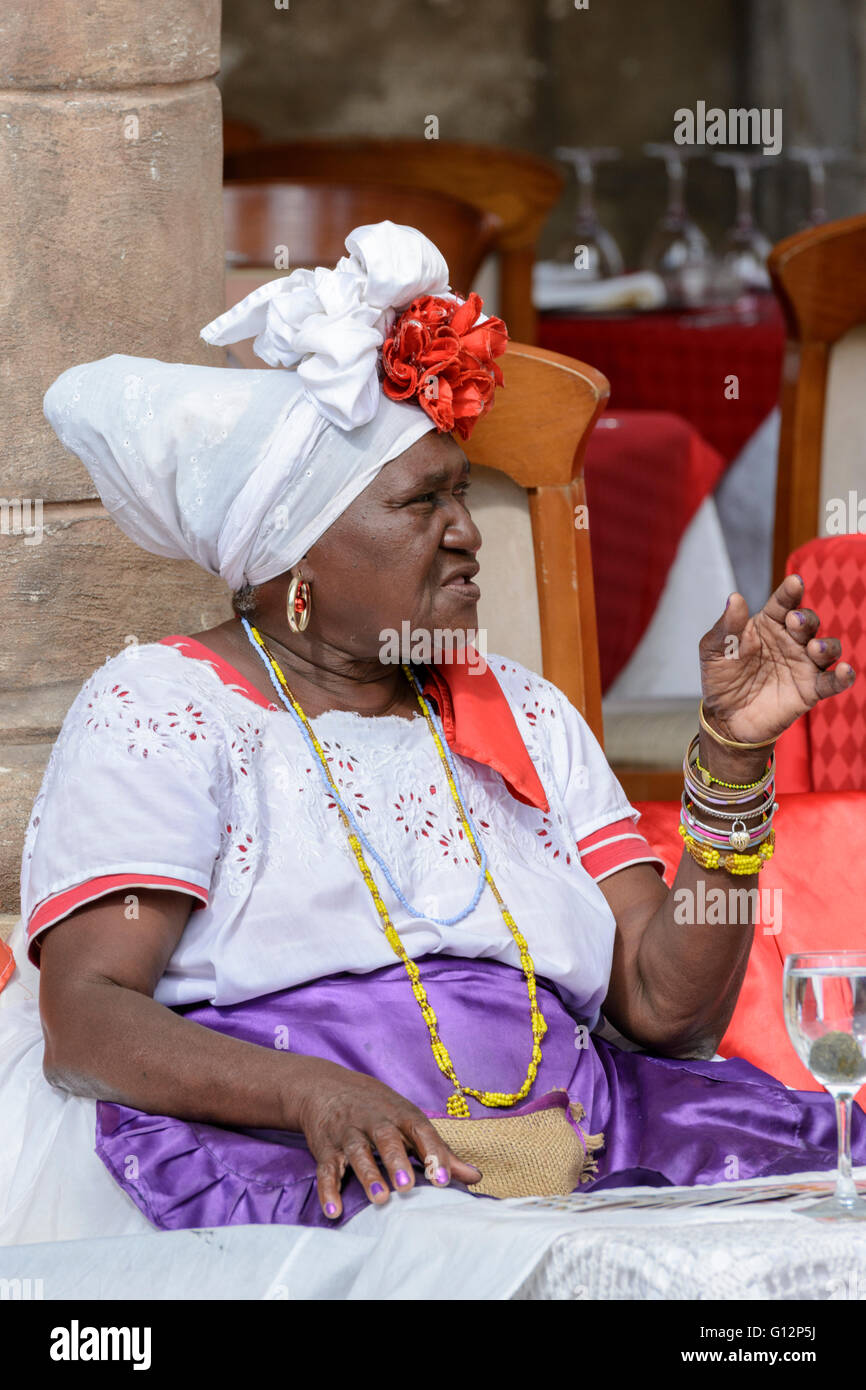 Indovino in Plaza de la Catedral, l'Avana Vecchia Havana, Cuba Foto Stock