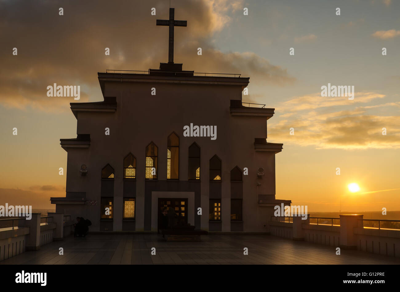 Kaunas, Lituania: la risurrezione di Cristo Basilica, Kristaus Prisikelimo bazilika Foto Stock