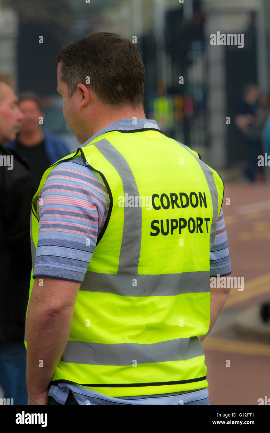 Cordon Hi-Vis dipendente di supporto Foto Stock