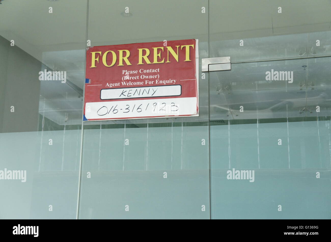 Ufficio per affitto segno di Kuala Lumpur in Malesia Foto Stock