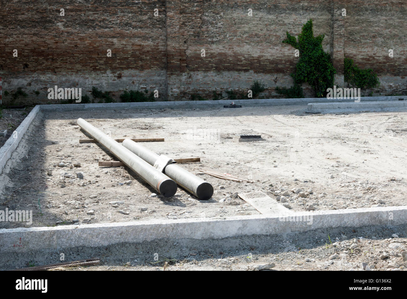 Sito in costruzione appena iniziata Foto Stock