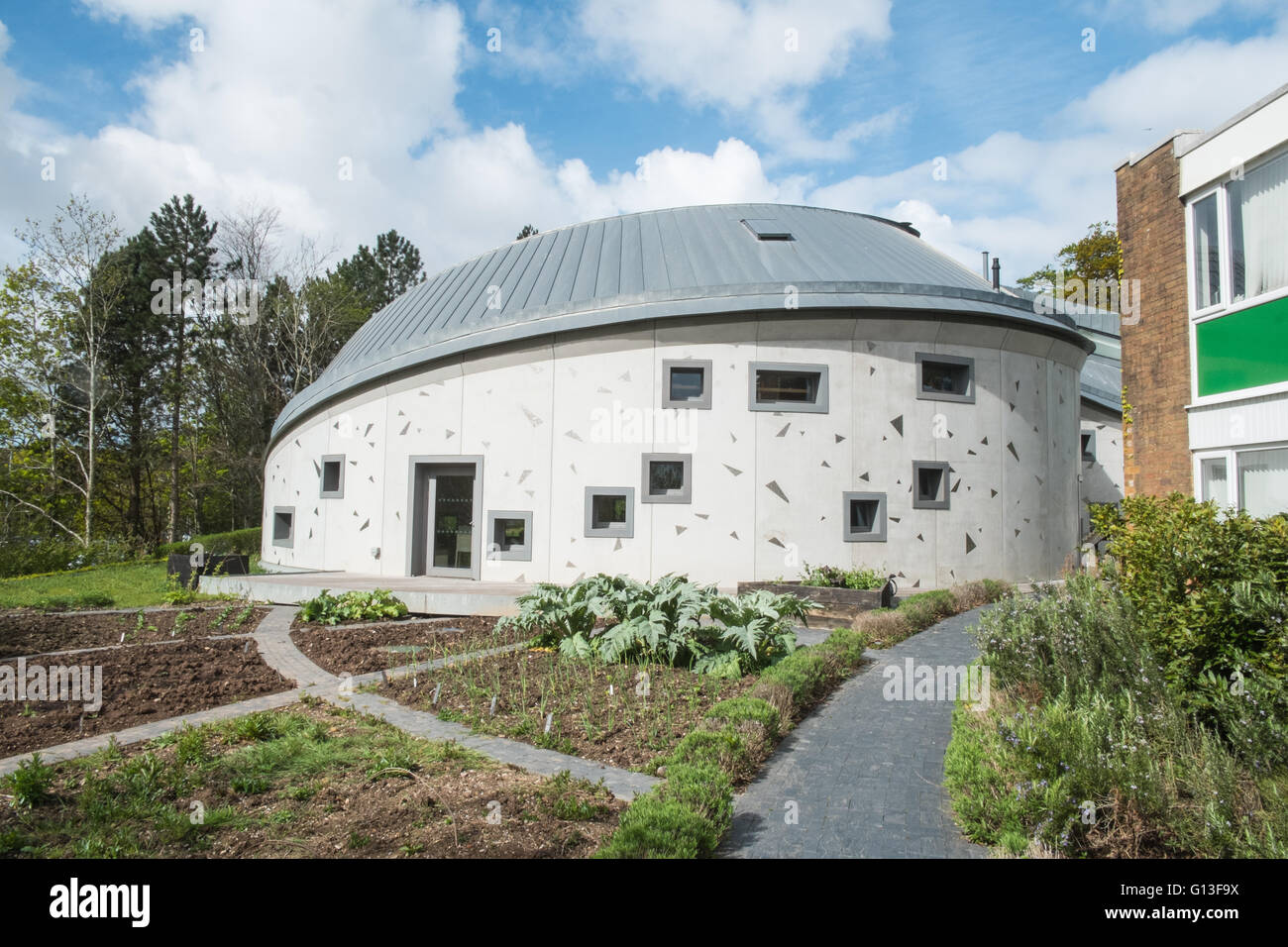 Maggie's caduta in Cancer Center situato accanto al NHS Ospedale Singleton in Sketty,Swansea,West Wales,U.K. Foto Stock