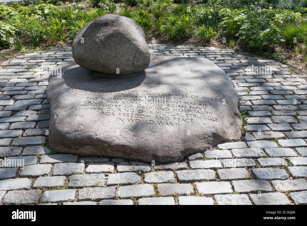 Il marittimo norvegese monumento in Battery Park, New York Foto Stock