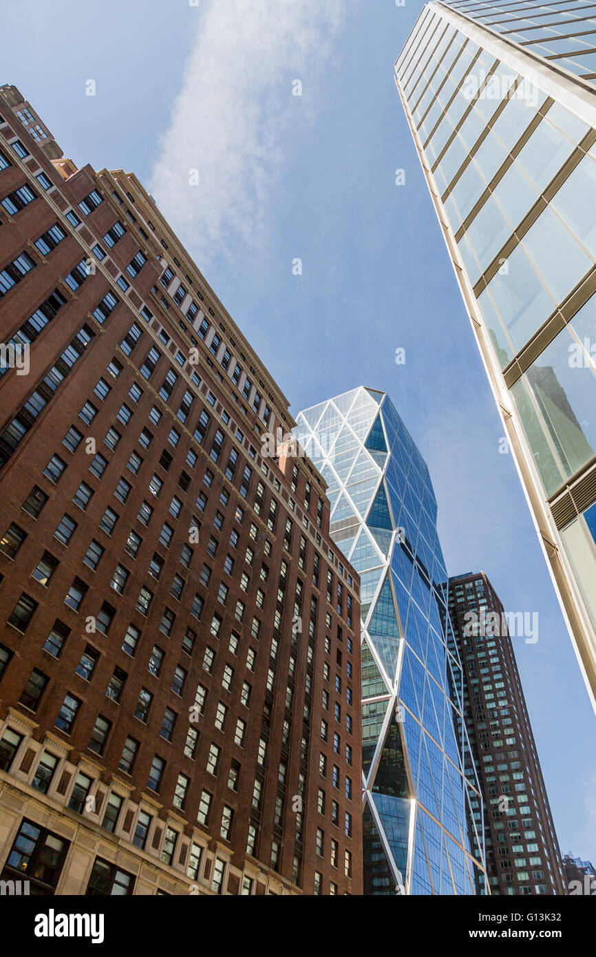 Chiudere la vista dei grattacieli di New York City, Stati Uniti d'America Foto Stock