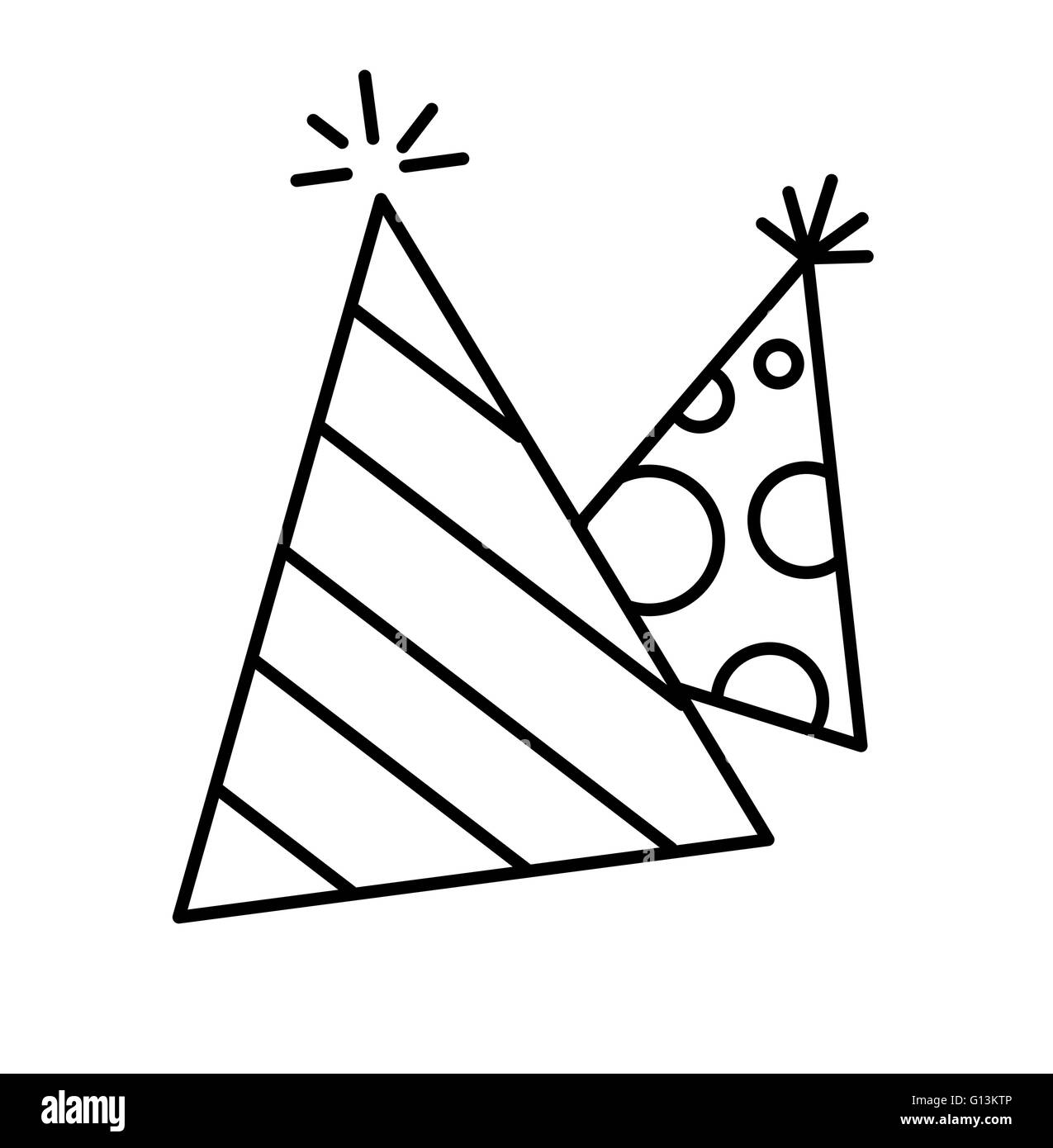 Tappo di icone per feste di compleanno illustrazione vettoriale Illustrazione Vettoriale