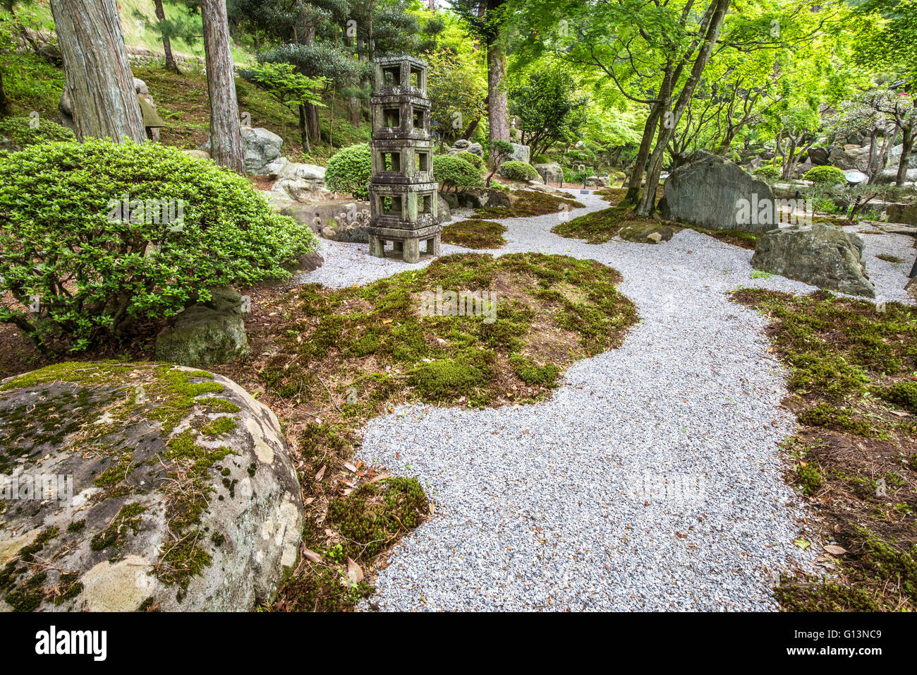 Di Kannon Doukutsu Tokumei-en Giardino Zen Foto Stock