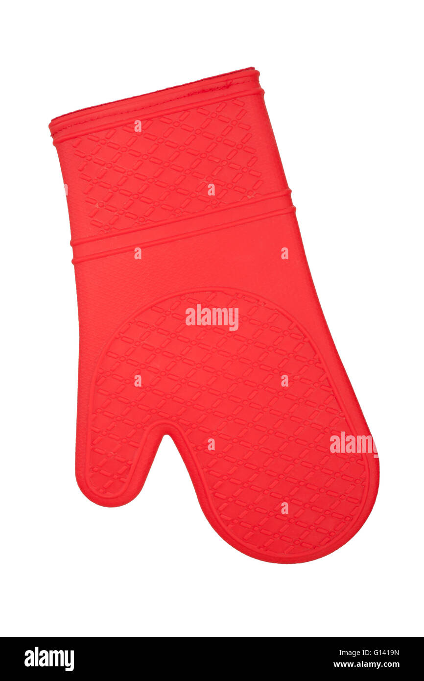 Silicone rosso presina su bianco Foto Stock