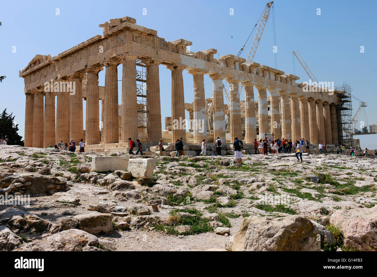 Il Partenone, Akropolis, Athen, Griechenland. Foto Stock