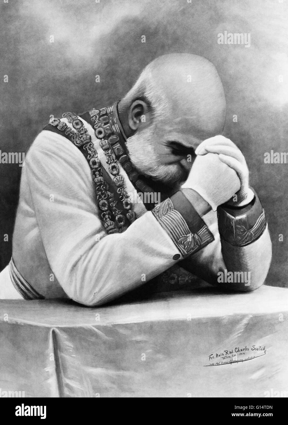 Franz Joseph I (18 agosto 1830 - 21 novembre 1916), l'imperatore d'Austria dal 1848 fino alla sua morte nel 1916. Il presunto erede al trono, l arciduca Franz Ferdinand, fu assassinato nel 1914, che ha scatenato l'inizio della Prima Guerra Mondiale. Foto Stock
