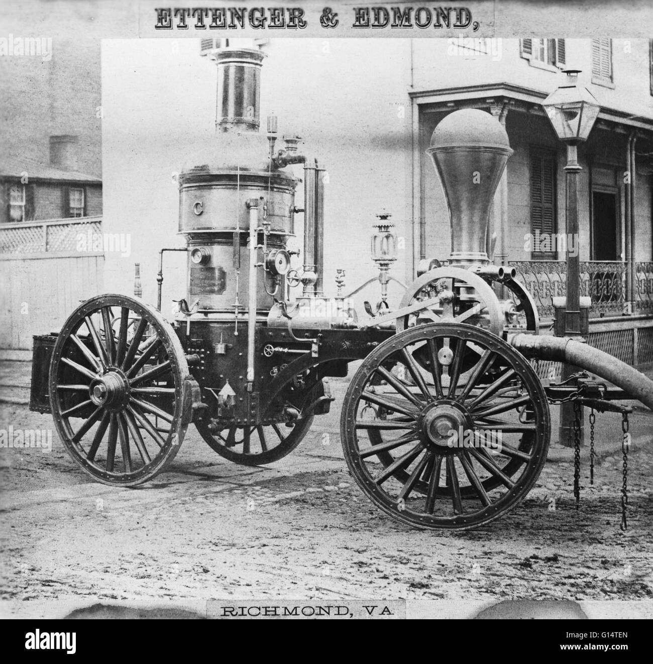 Ettenger & Edmond vapore motore fire; costruito in Richmond, VA, nel 1859 per il governo russo; data foto sconosciuta. Foto Stock