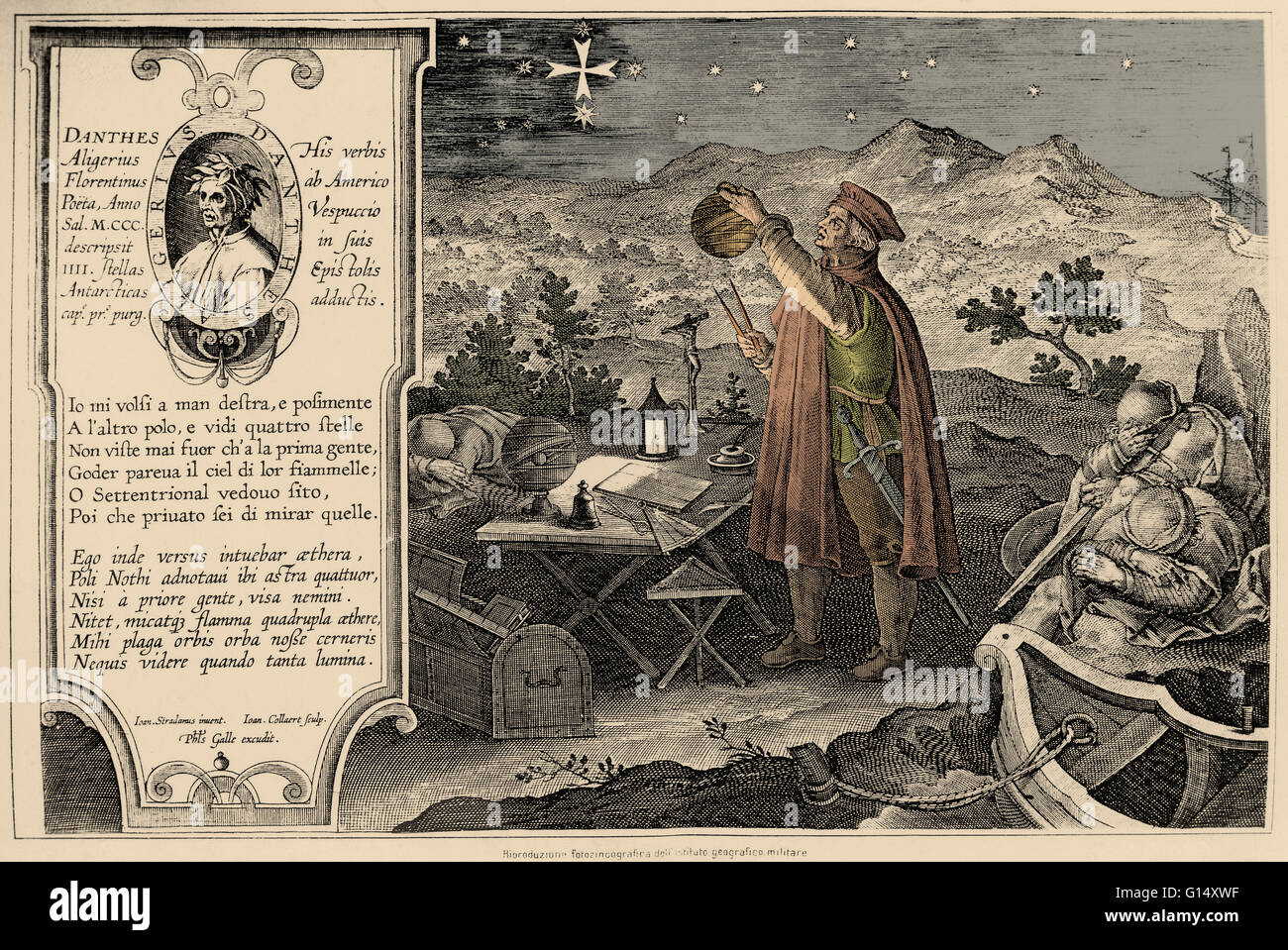 Aeroporto Amerigo Vespucci (9 marzo 1454 - 22 febbraio 1512) era un italiano di explorer, finanziere, navigatore e cartografo. Su invito del re Manuel I di Portogallo, Vespucci ha partecipato come osservatore in diversi viaggi che ha esplorato la costa orientale del Sud Foto Stock