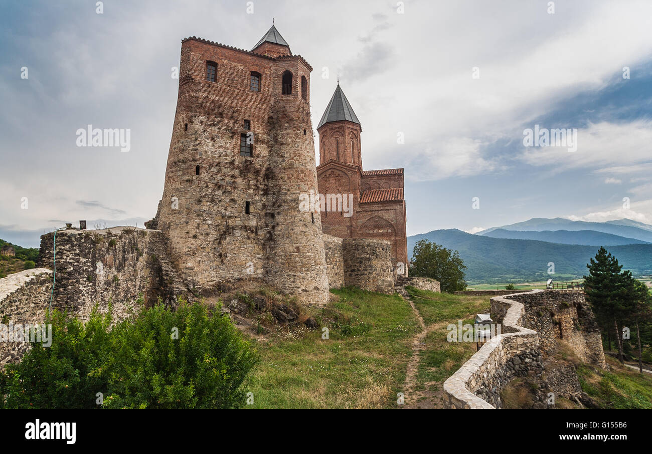 Gremi, la Cittadella Reale e la chiesa dei Santi Arcangeli in Kakheti, Georgia Foto Stock