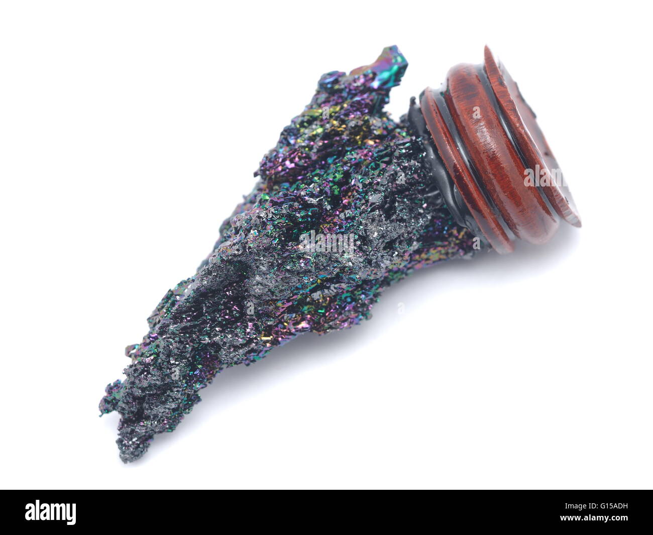 La roccia vulcanica su sfondo bianco Foto Stock