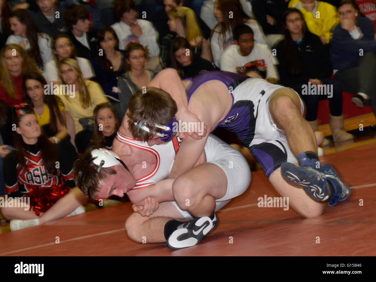 High school wrestling nel Crownsville, Maryland Foto Stock