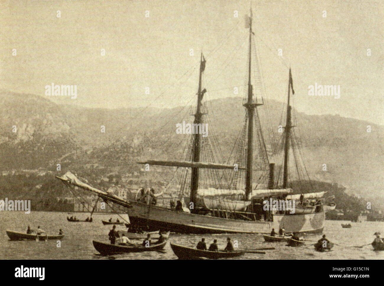 La nave di Fridtjof Nansen (1861-1930), un esploratore norvegese che ha cercato di raggiungere il Polo Nord, qui illustrato in 1894. È stato insignito del Premio Nobel per la Pace nel 1922 per il suo lavoro come una lega delle nazioni Alto Commissario. Foto Stock