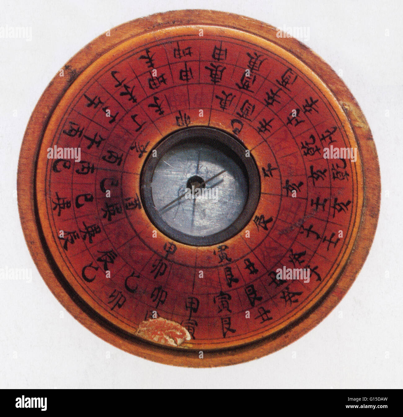 Un antico cinese compasso nautico. Il fenomeno della polarità magnetica era conosciuta in Cina dal VIII secolo. Foto Stock