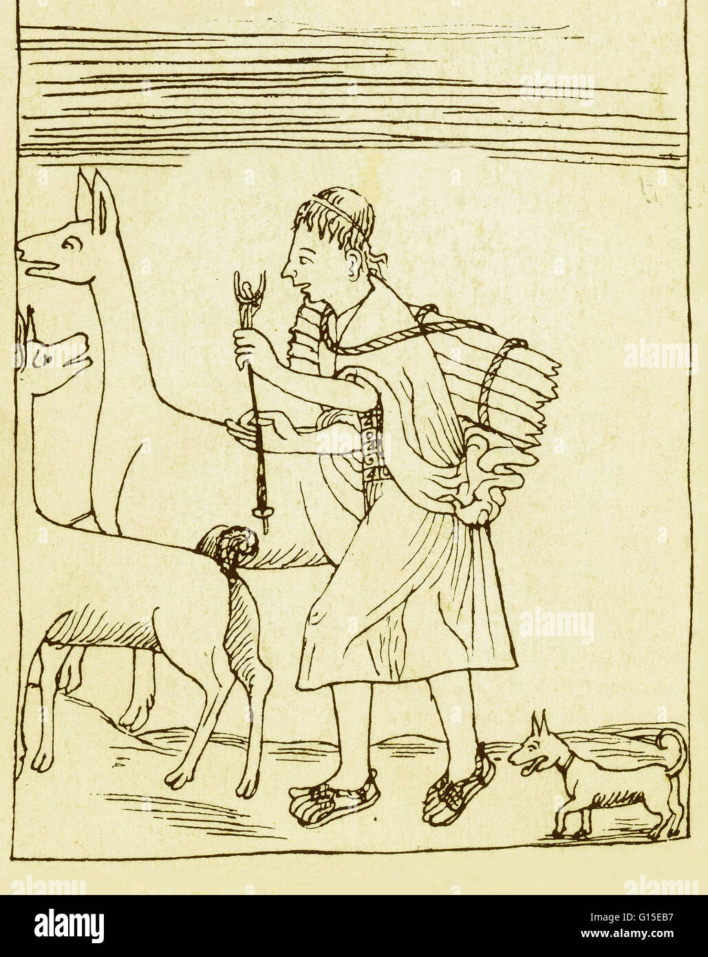 "El Primer Nueva Corónica y Buen Gobierno' ('il primo nuovo cronaca e buon governo" in inglese), è un peruviano cronaca finite attorno al 1615. Il suo autore, gli indigeni peruviani Felipe Guaman Poma di Ayala, inviato come un manoscritto a Ki Foto Stock