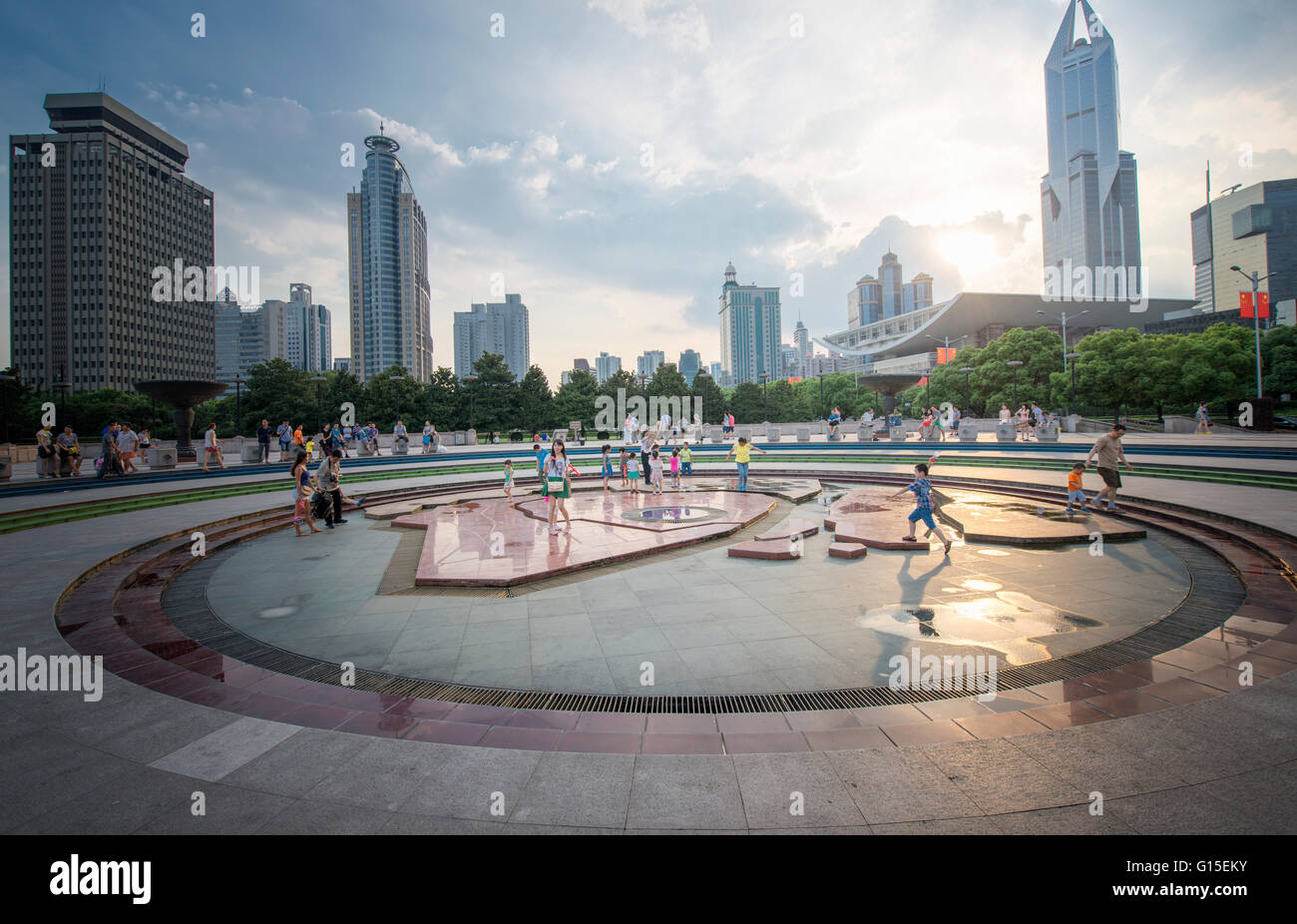 Piazza del Popolo, Shanghai, Cina e Asia Foto Stock