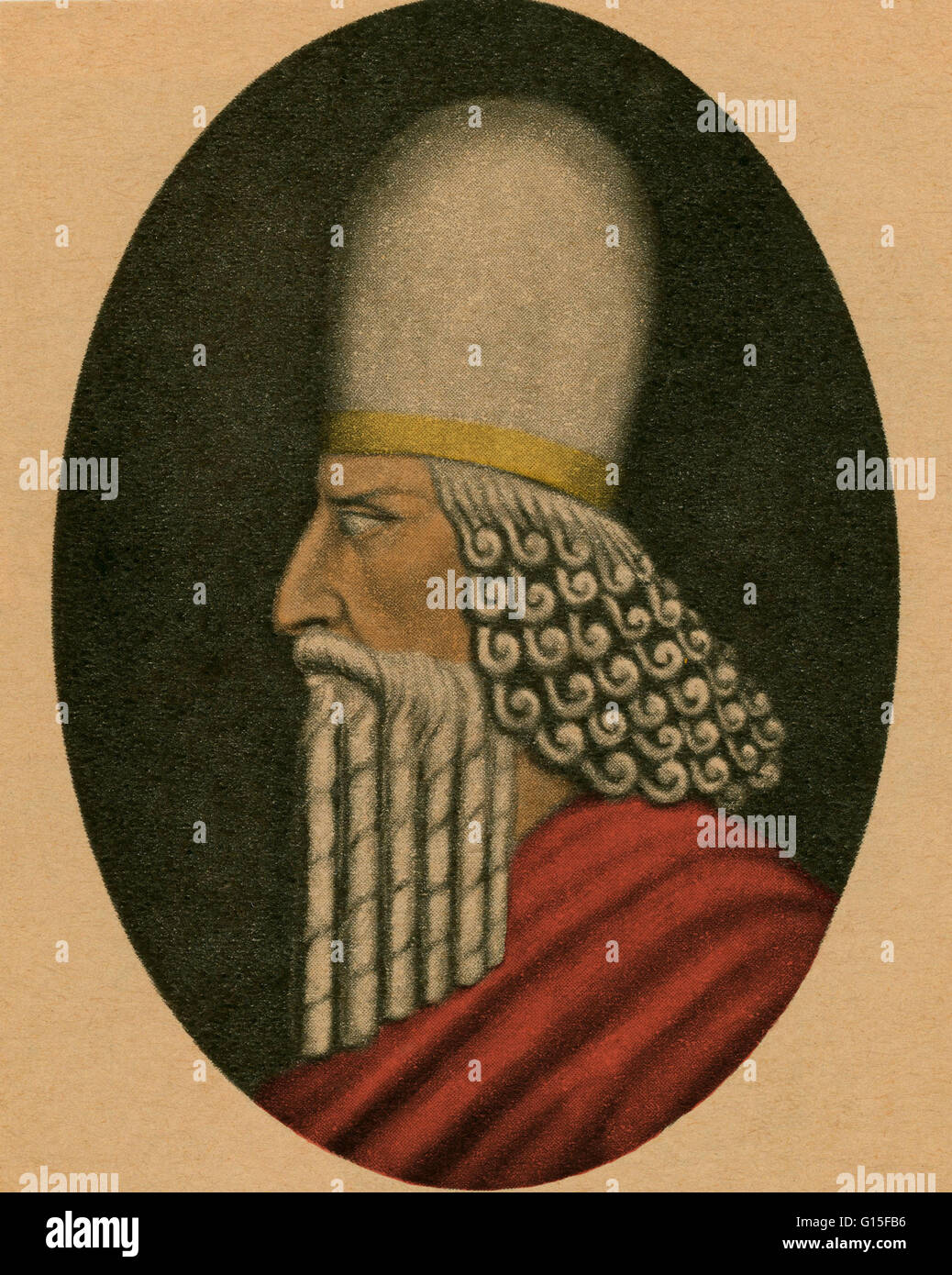 Zoroaster. La stima le date della sua nascita gamma dal 6000 A.C. al 100 A.C. La maggior parte della sua vita è noto attraverso i testi Avestan. Zoroaster è il chief profeta della religione zoroastriana. Le sue rivelazioni stand come il nucleo insegnamenti della Zoroastri Foto Stock