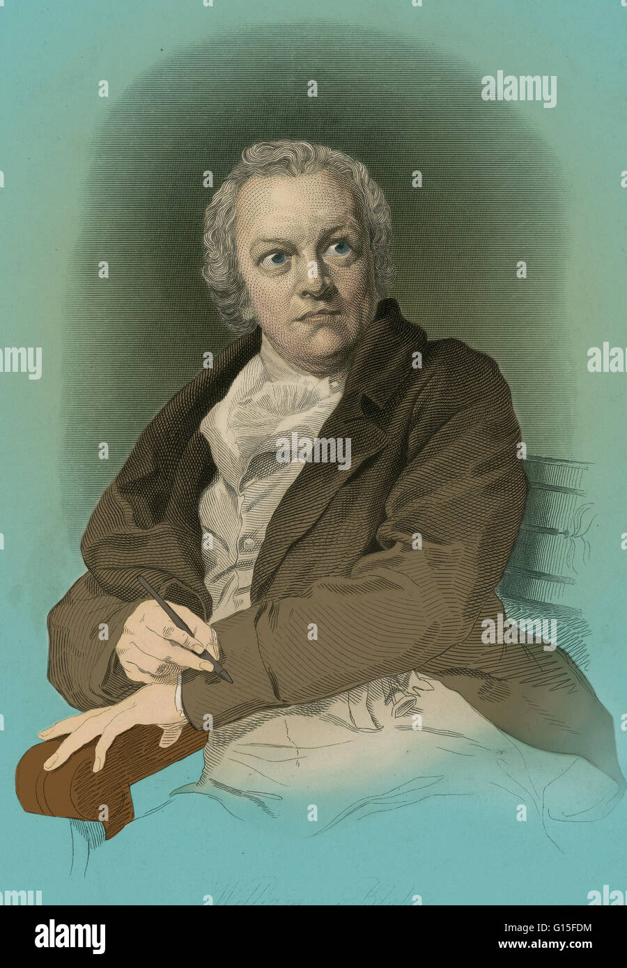 William Blake (1757-1827) fu un poeta inglese, pittore e incisore. Blake è considerato una figura seminale nella storia della poesia e delle arti visive dell'età romantica. La sua poesia profetica è stata detta per formare "qual è in proporzione alla sua me Foto Stock
