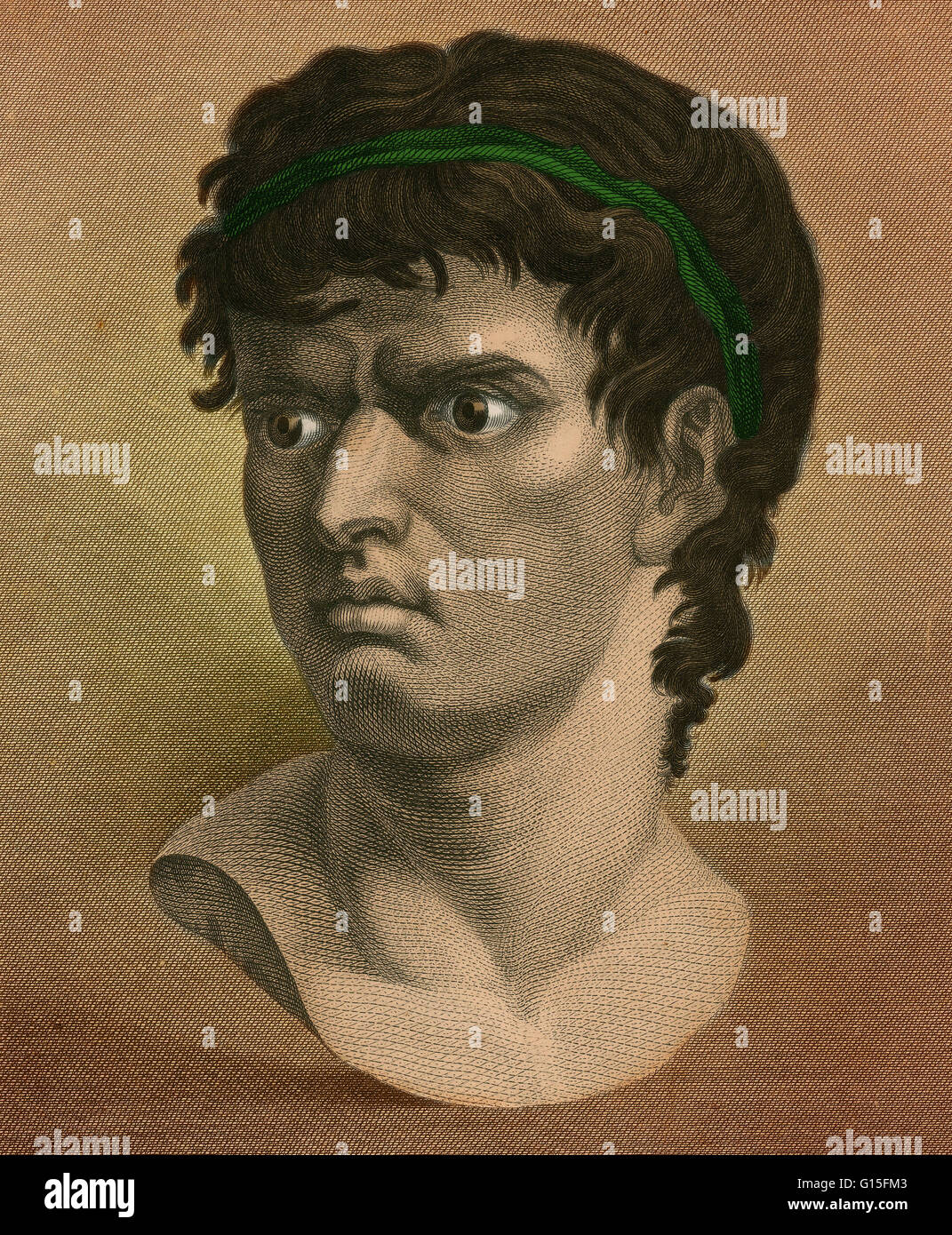 Marco Giunio Bruto (85-42 BC) spesso indicato semplicemente come Bruto, era un politico della tarda Repubblica Romana e le più conosciute in tempi moderni per assumere un ruolo guida nell'assassinio di Giulio Cesare. Foto Stock