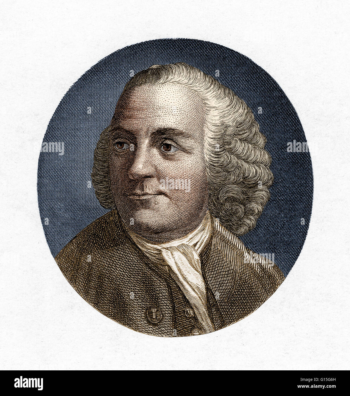 Benjamin Franklin. Attacco mediante H. B. Hall, 1879. Benjamin Franklin (1706-1790) è stato uno dei padri fondatori degli Stati Uniti. Franklin era un autore, una stampante, un teorico politico, politico, postmaster, scienziato, musicista, inventore, Satiro, civico Foto Stock