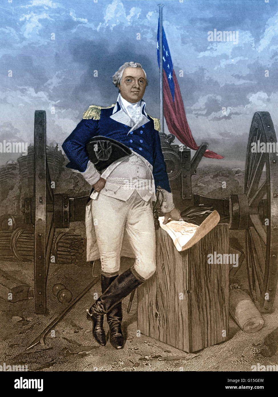 Henry Knox (Luglio 25, 1750 - 25 ottobre 1806) è stato il primo negli Stati Uniti il Segretario di guerra. Quando la guerra rivoluzionaria americana è scoppiata nel 1775, befriended generali di Washington, e rapidamente salito a diventare il capo ufficiale d'artiglieria della Continental Foto Stock