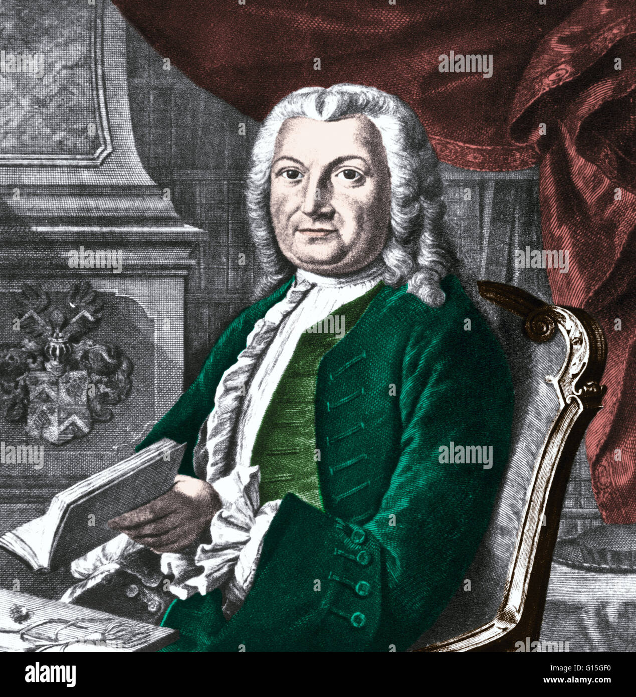Albrecht von Haller (16 Ottobre 1708 - 12 dicembre 1777) era un Swiss anatomista e fisiologo. Egli è spesso definito come "il padre della moderna fisiologia.' Haller ha lavorato sul sistema nervoso e riconosce la tendenza delle fibre muscolari a contrarsi Foto Stock