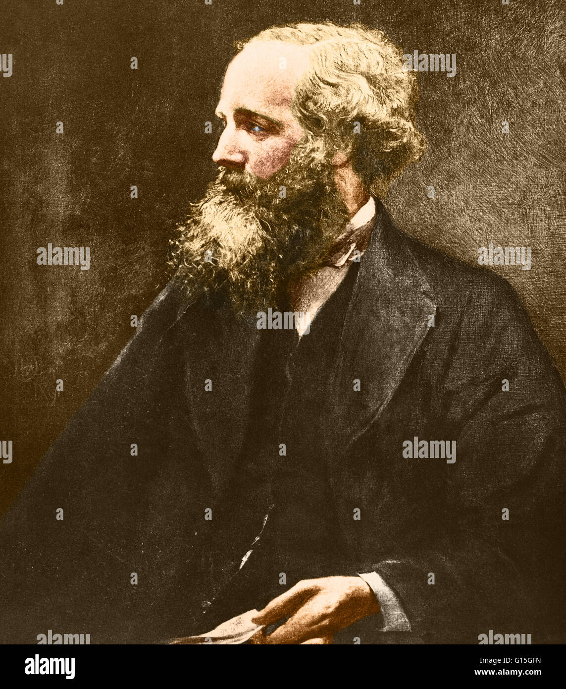 James Clerk Maxwell (Giugno 13, 1831 - 5 novembre 1879) è stato un fisico scozzese. Le sue opere coprono una vasta area della scienza ed egli è considerato come uno dei migliori menti del XIX secolo. La sua opera più importante fu sulla luce e le onde elettromagnetiche. Egli ha mostrato th Foto Stock