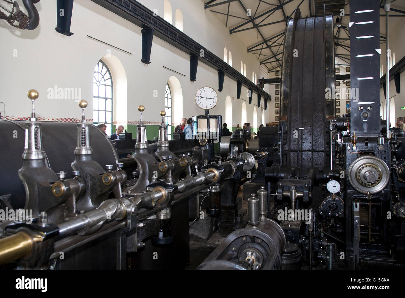 L'Europa, in Germania, in Renania settentrionale-Vestfalia, la zona della Ruhr, Bochum, la LWL industry museum Hannover colliery, steam-powered paranco. Foto Stock
