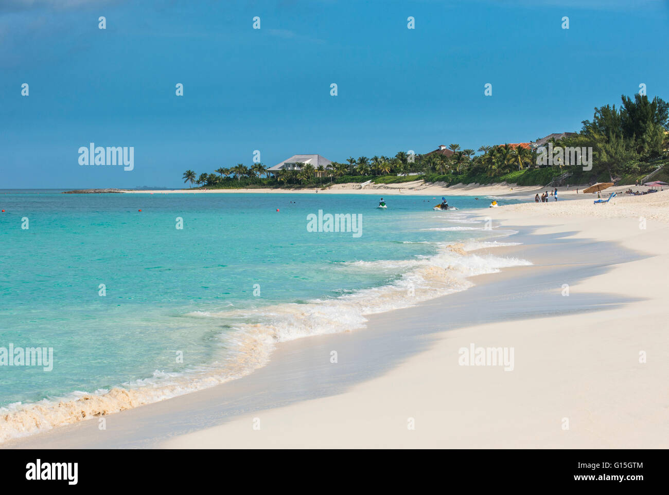 Spiaggia di Cavoli, Paradise Island, a Nassau, New Providence, Bahamas, dei Caraibi Foto Stock