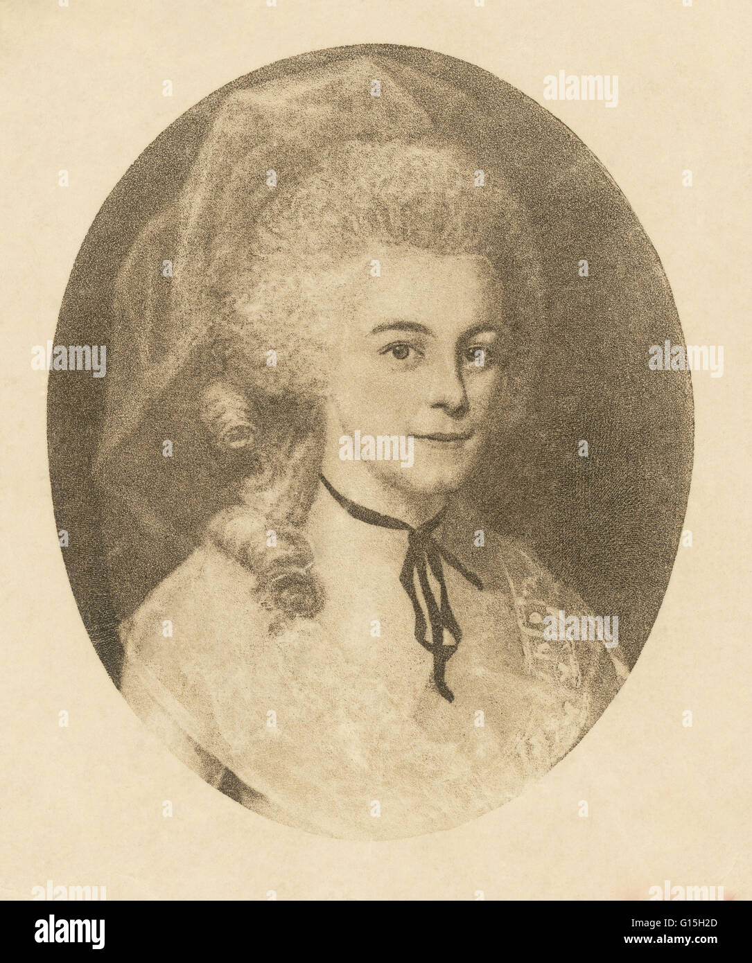 Ritratto di Elisabetta Hamilton da Ralph Eagle. Elizabeth Schuyler Hamilton (9 agosto 1757 - 9 novembre 1854) era la moglie di Alexander Hamilton. Lei è nato in Albany, New York, la seconda figlia di Philip Schuyler, una guerra rivoluzionaria americana gene Foto Stock