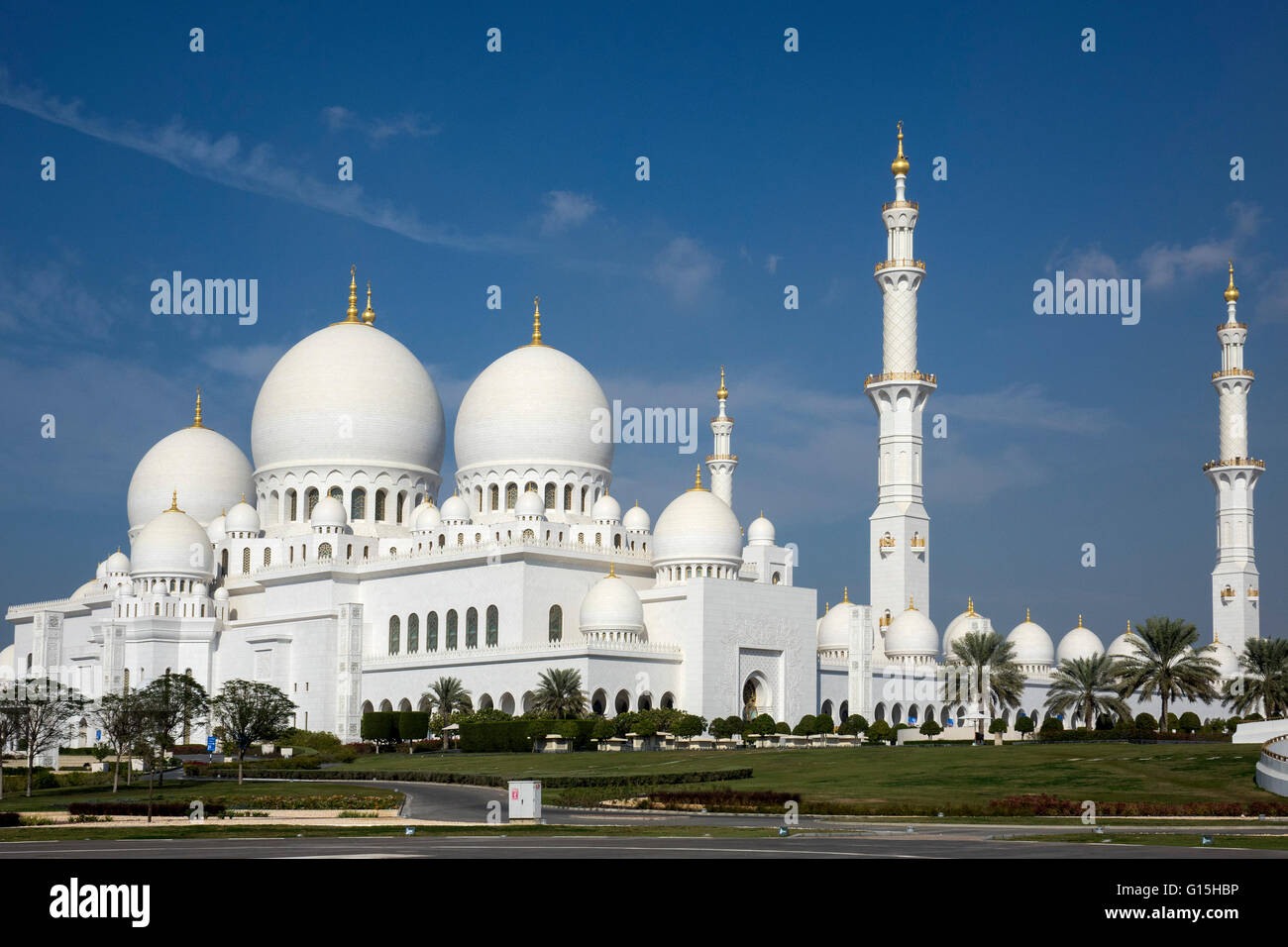 Sheikh Zayed Grande Moschea di Abu Dhabi, Emirati Arabi Uniti, Medio Oriente Foto Stock