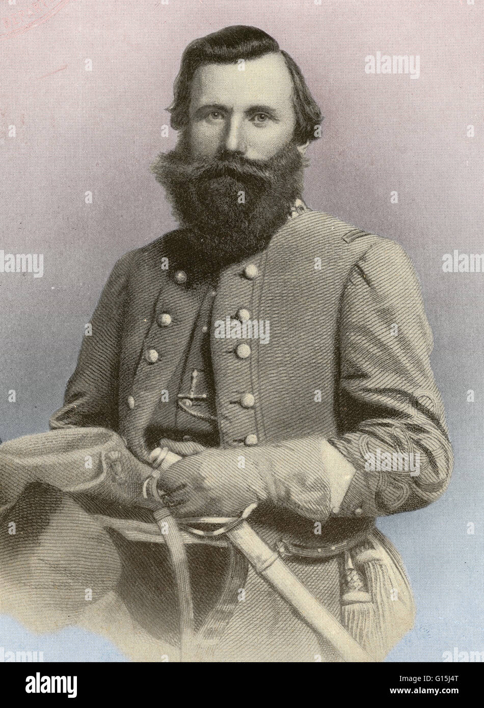 Colore esaltato ritratto di James Ewell Brown Stuart (Febbraio 6, 1833 - 12 Maggio 1864) era un US Army officer dal lostato della Virginia che più tardi divenne un confederato membri generale dell esercito durante la Guerra Civile Americana. Egli era noto per i suoi amici come "Jeb', f Foto Stock Colore esaltato ritratto di James Ewell Brown Stuart (Febbraio 6, 1833 - 12 Maggio 1864) era un US Army officer dal lostato della Virginia che più tardi divenne un confederato membri generale dell esercito durante la Guerra Civile Americana. Egli era noto per i suoi amici come "Jeb', f Foto Stock