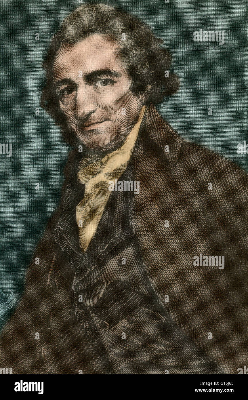 Thomas Paine (Febbraio 9, 1737 - 8 giugno 1809) era un americano attivista politico, filosofo, un teorico politico, rivoluzionario e uno dei padri fondatori degli Stati Uniti. Pamphlet il senso comune ispirato alle persone di dichiarare e lotta per inde Foto Stock