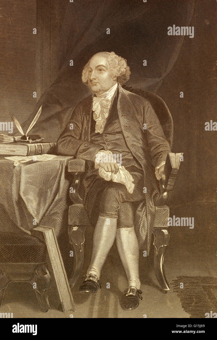 Colore esaltato ritratto di John Adams (1735-1826), il secondo presidente degli Stati Uniti dal 1797 al 1801. A Harvard-educati avvocato dal Massachusetts, Adams servita nel ruolo diplomatico durante la Rivoluzione Americana. Ha servito due termini come Vice Pres Foto Stock