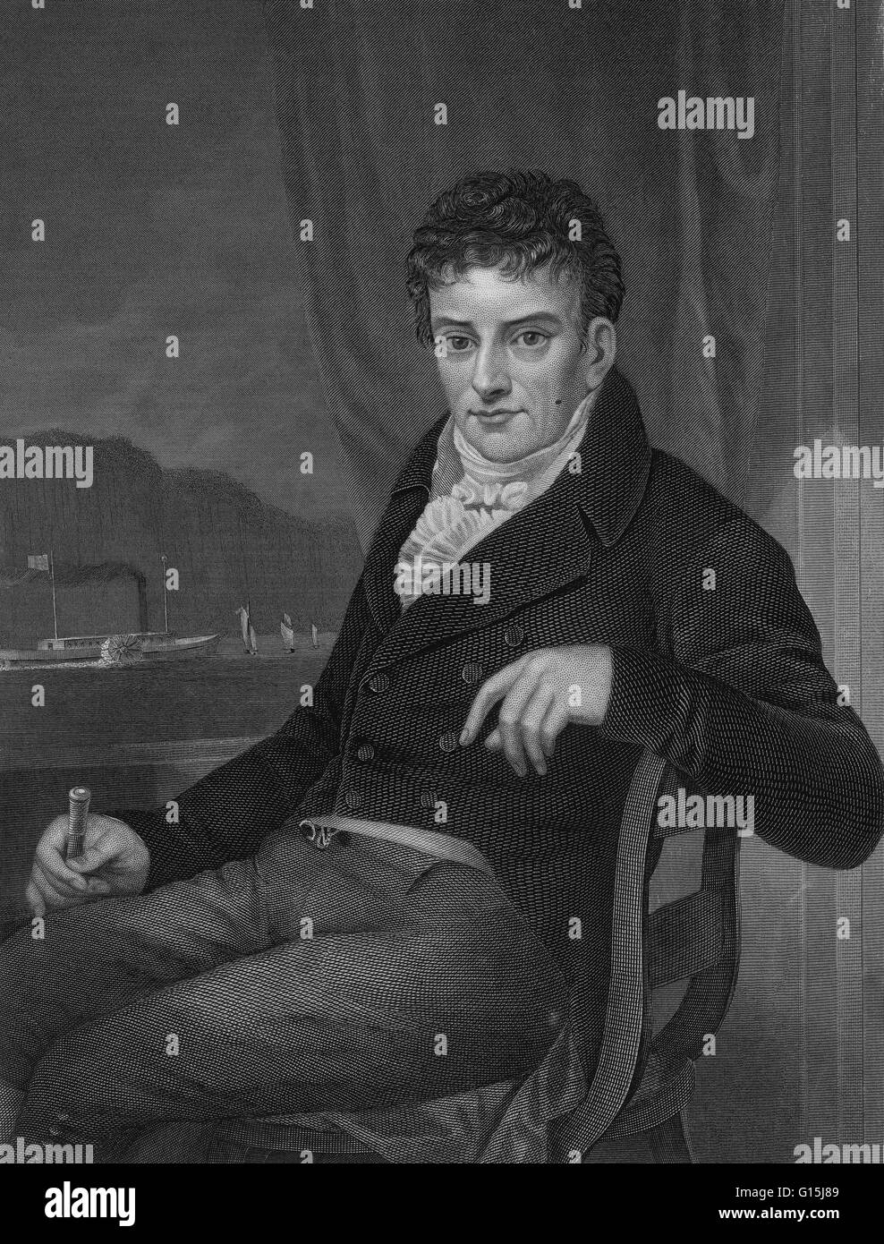 Robert Fulton (14 novembre 1765 - 24 febbraio 1815) era un ingegnere americano e inventore ha cominciato come un ritratto del pittore, e si trasferisce in Inghilterra nel 1787. Durante il suo soggiorno in Inghilterra ha focalizzato la sua creatività sulle attuali sfide di ingegneria e divenne involv Foto Stock