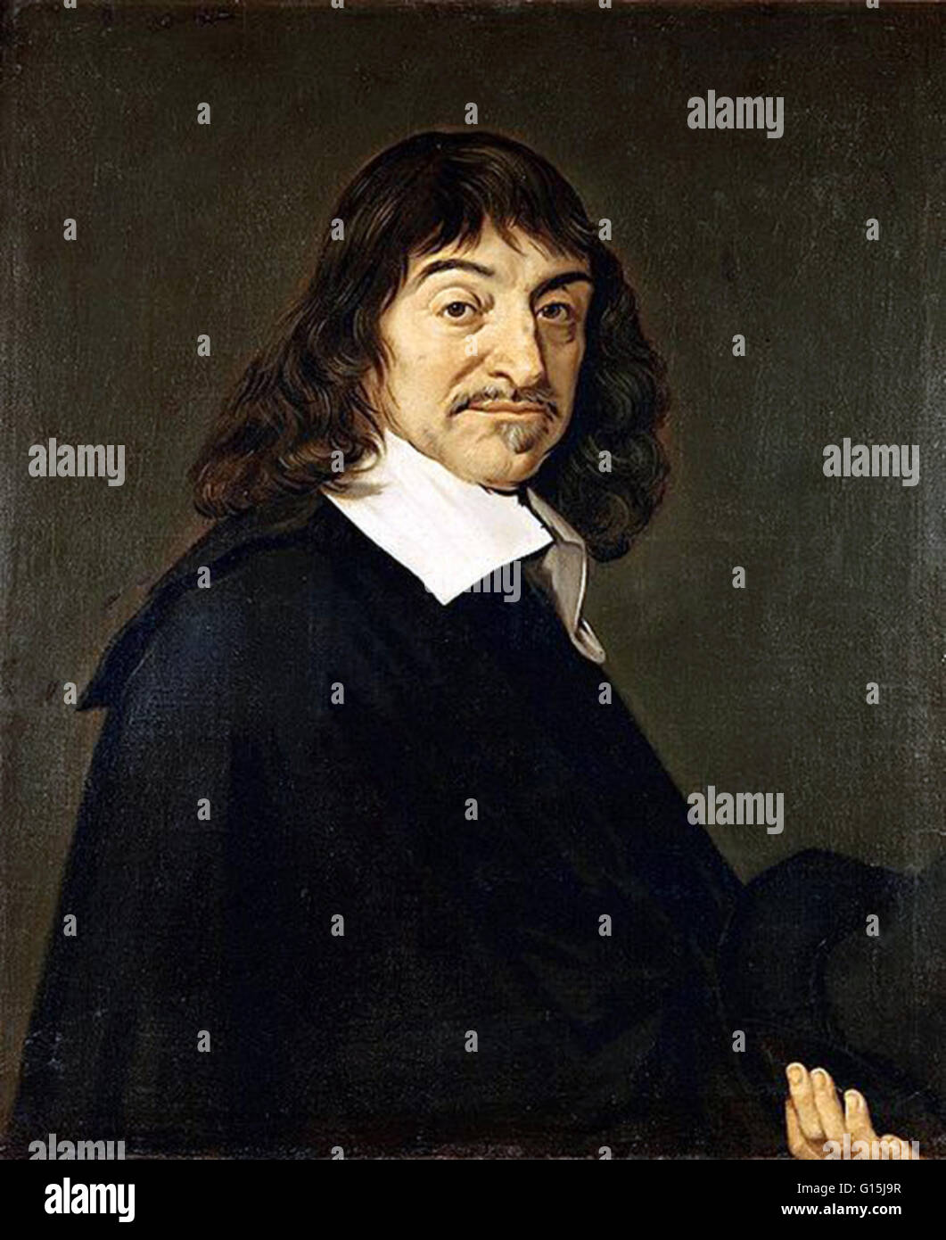 René Descartes (Marzo 31, 1596 - 11 febbraio 1650) era un matematico francese, filosofo e fisiologo. Vive con il suo modesto ricchezze ereditate, Descartes percorsa, studiato, scritto e servito da un soldato in Olanda, Boemia e Ungheria. Egli ha creato un Foto Stock