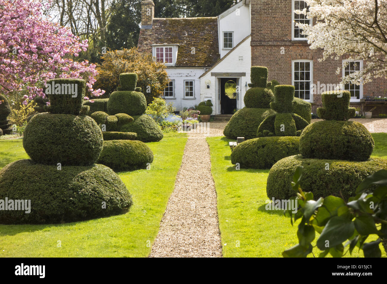Giardino della Manor Hemingford Grey Foto Stock