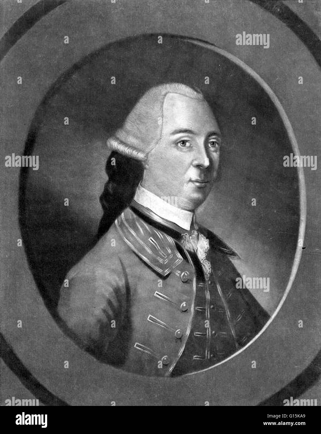 John Hancock (1737-1793) era un mercante, statista e patriota di spicco della Rivoluzione Americana. Prima della Rivoluzione Americana, Hancock è stato uno degli uomini più ricchi in tredici colonie e ha usato la ricchezza per sostenere la causa coloniale. Han Foto Stock