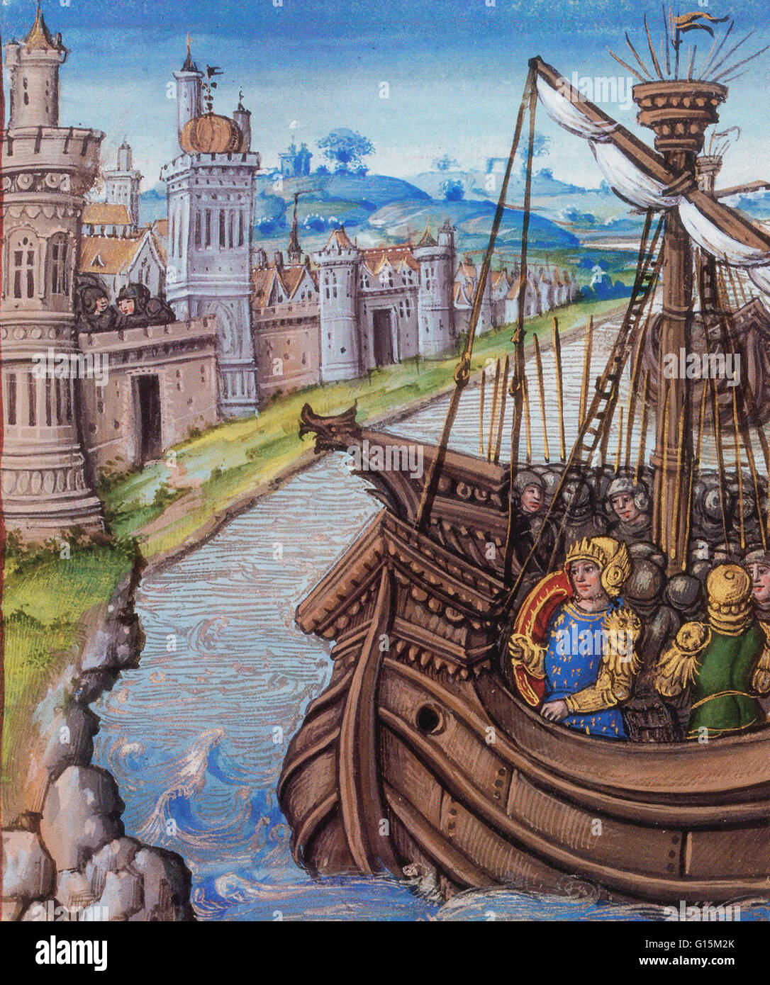 I Cento anni di guerra era una serie di conflitti scatenata dal 1337 al 1453 tra il Regno di Inghilterra e del Regno di Francia per il controllo del trono francese, che era divenuto vacante dopo l'estinzione del senior Capetian linea del re di Francia. Mi Foto Stock