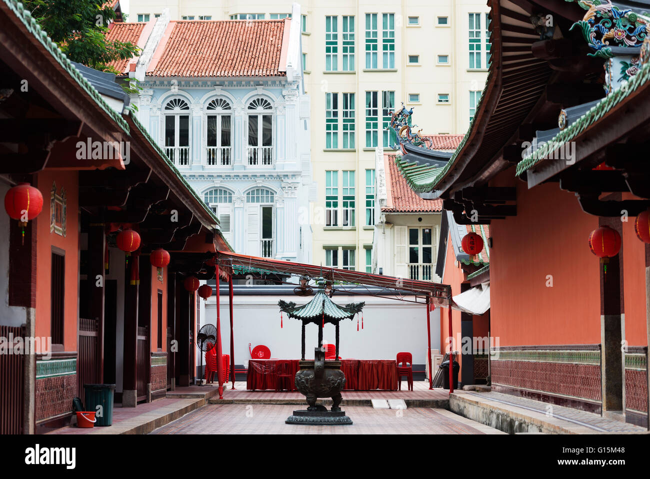 Thian Hock Keng Temple, Chinatown, Singapore, Sud-est asiatico, in Asia Foto Stock
