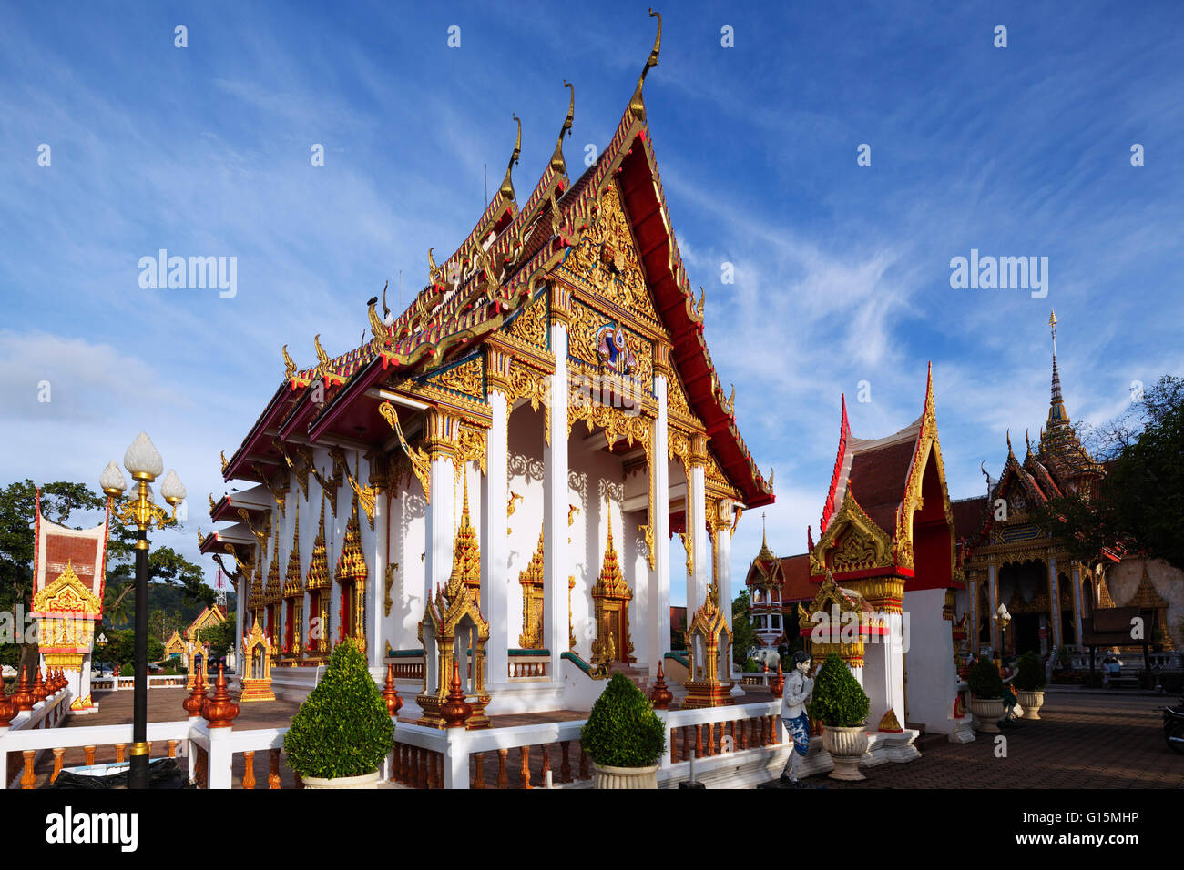 Tempio Chaithararam, Phuket, Thailandia, Sud-est asiatico, in Asia Foto Stock