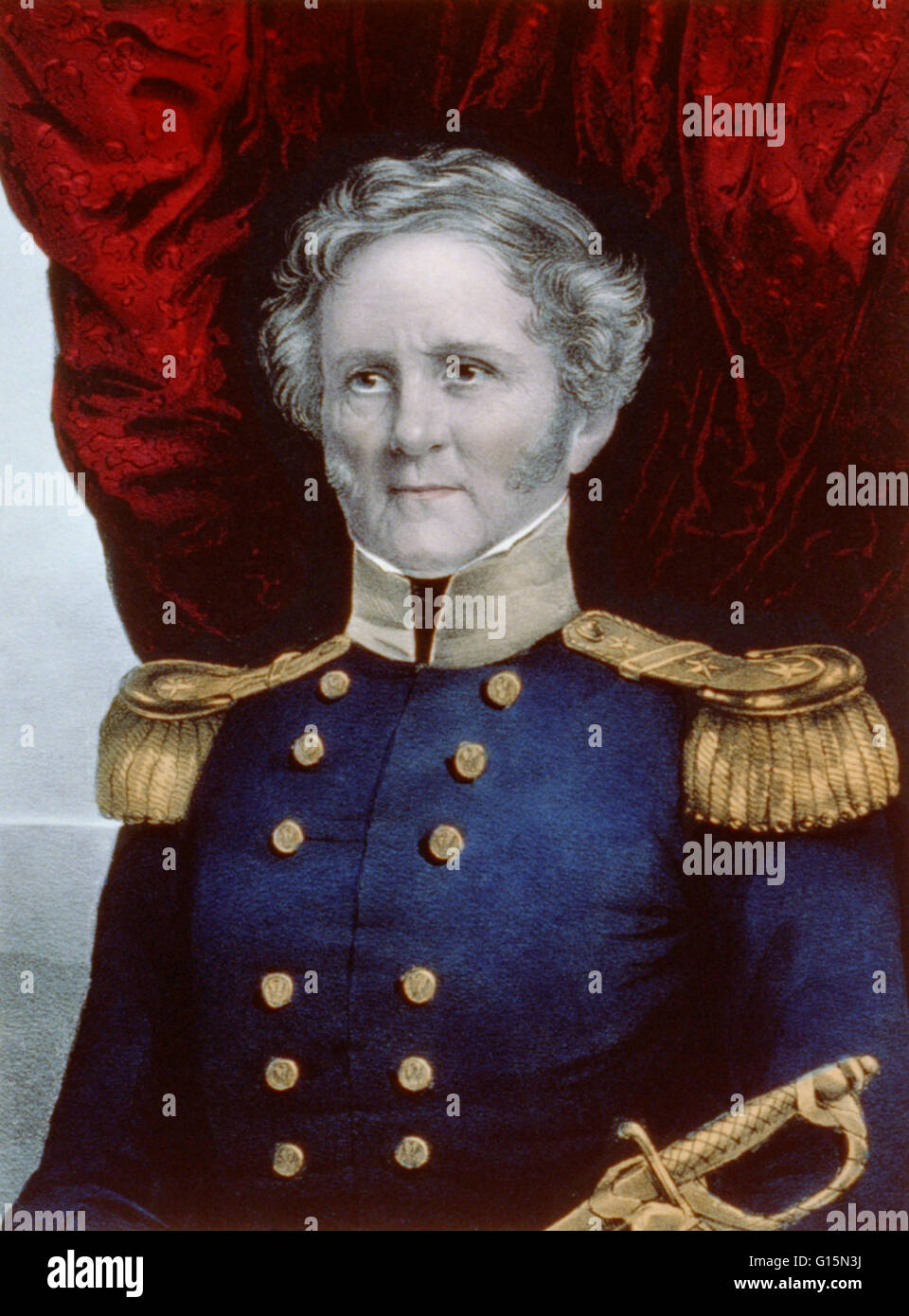 Winfield Scott (13 giugno 1786 - 29 Maggio 1866) era un esercito degli Stati Uniti, generale e non riuscito il candidato presidenziale del partito Whig nel 1852. Ha servito in servizio attivo come un generale più di qualsiasi altro uomo nella storia americana e molti storici rat Foto Stock Winfield Scott (13 giugno 1786 - 29 Maggio 1866) era un esercito degli Stati Uniti, generale e non riuscito il candidato presidenziale del partito Whig nel 1852. Ha servito in servizio attivo come un generale più di qualsiasi altro uomo nella storia americana e molti storici rat Foto Stock