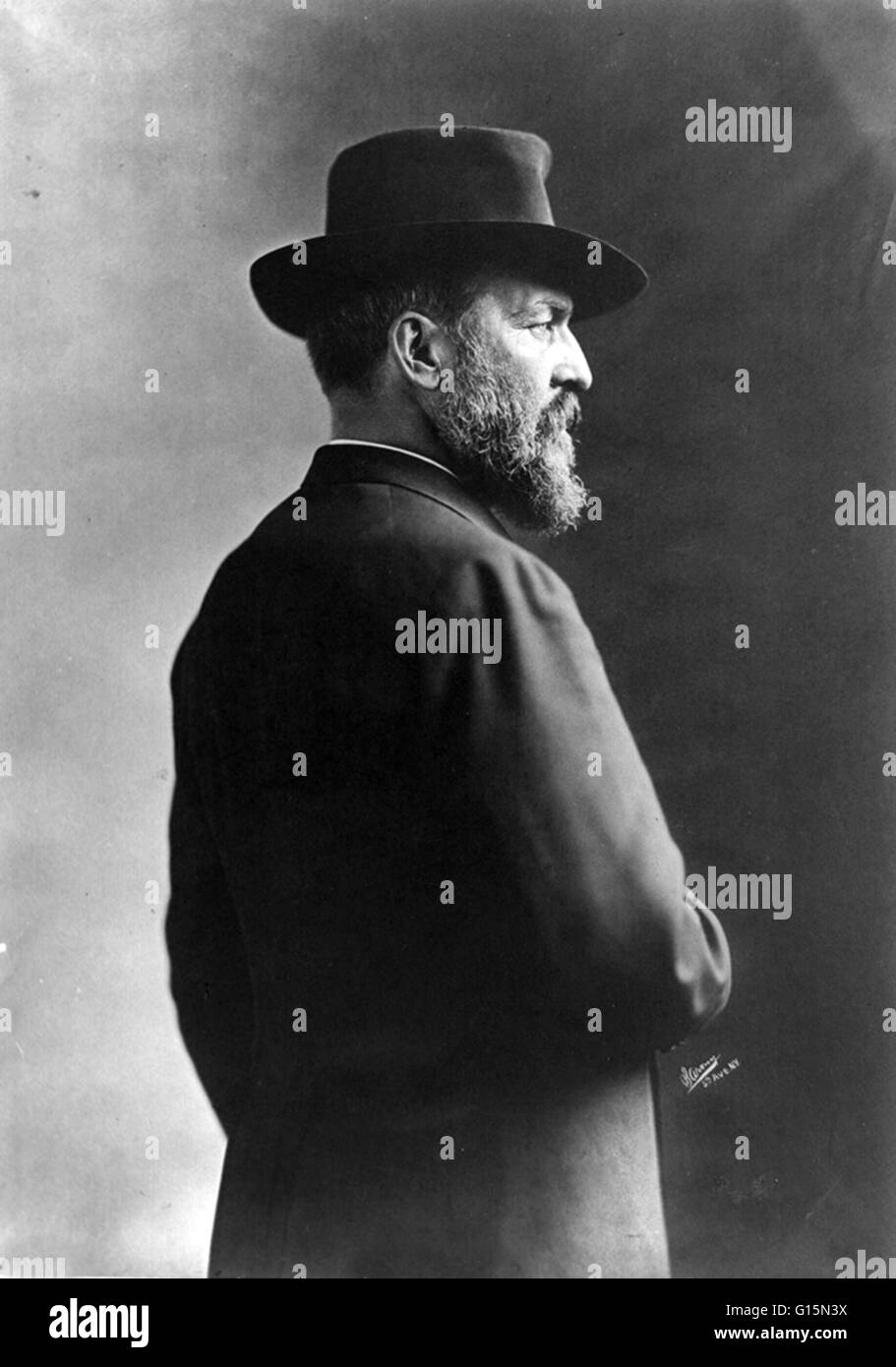 James Abram Garfield (novembre 19, 1831 - 19 settembre 1881) è servito come il ventesimo Presidente degli Stati Uniti. Egli ha lavorato in molti posti di lavoro a finanziare la sua istruzione superiore al Williams College, Massachusetts, da dove si è laureato in 1856. Un anno più tardi, egli e Foto Stock