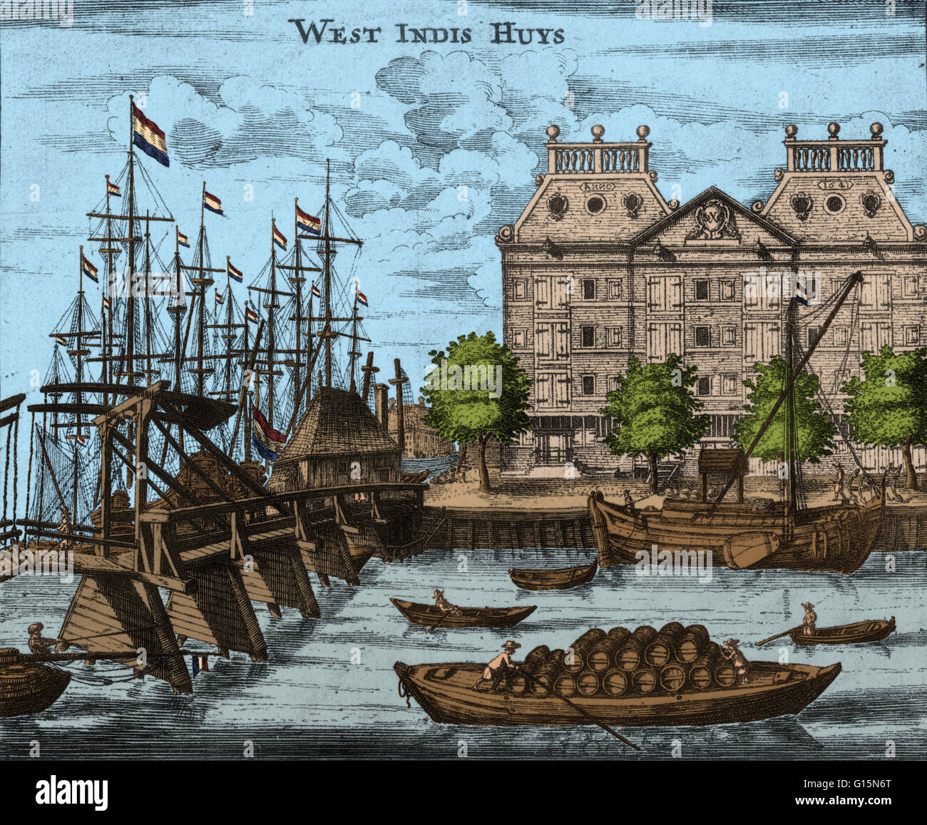 Dutch West India Company è una società di charter di mercanti olandesi. Nel 1621, è stata concessa una carta per un monopolio commerciale in Indie ad ovest e dato la giurisdizione della tratta degli schiavi africani, Brasile, i Caraibi e America del Nord. La zona dove th Foto Stock